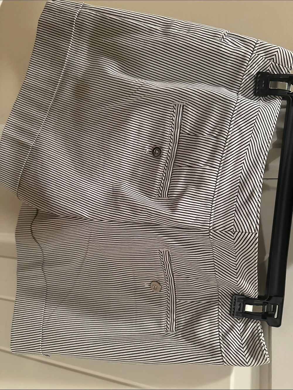 White House Black Market Black & White Striped Bermuda Shorts - Picture 5 of 6